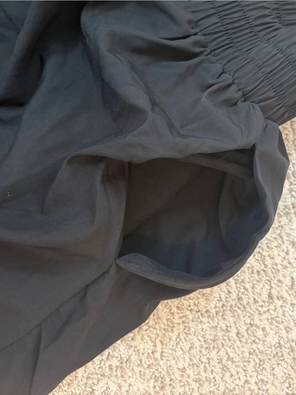 Huskary Black Tiered Maxi Skirt with Pockets and Elastic Waistband Size Large